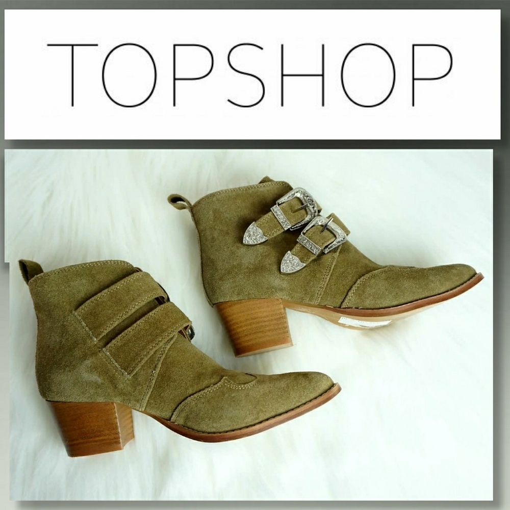 Topshop booties with buckles